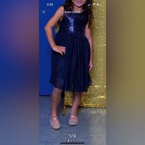 Navy Blue Sequin Dress